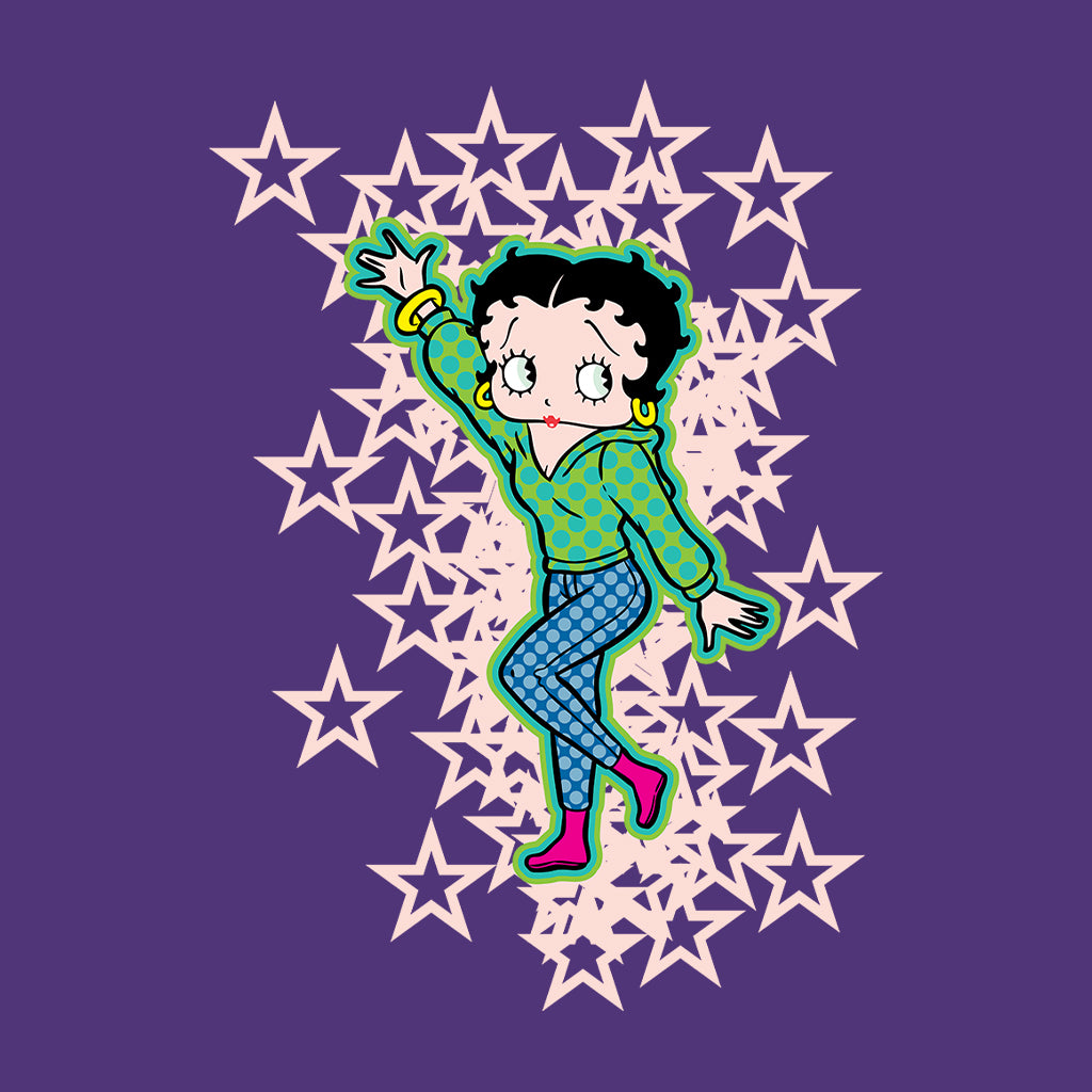 Betty Boop Pink Boots Light Pink Stars Kids T-Shirt