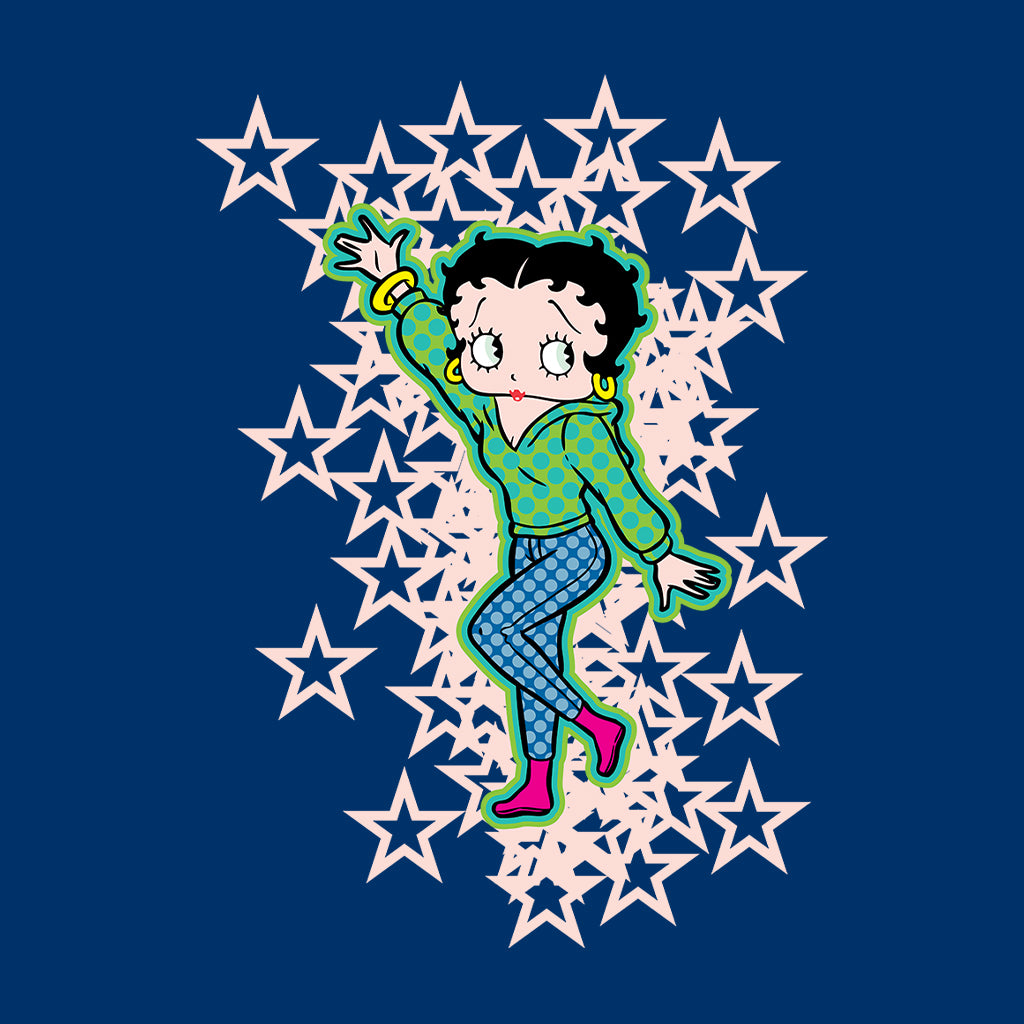 Betty Boop Pink Boots Light Pink Stars Kids T-Shirt