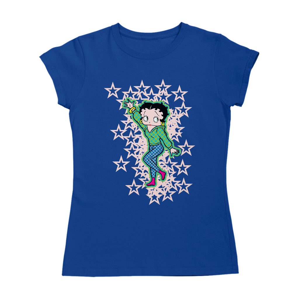 Betty Boop Pink Boots Light Pink Stars Women's T-Shirt