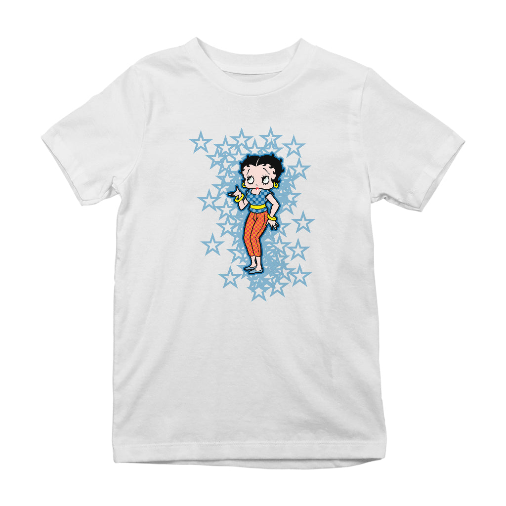 Betty Boop Small Blue Stars Kids T-Shirt