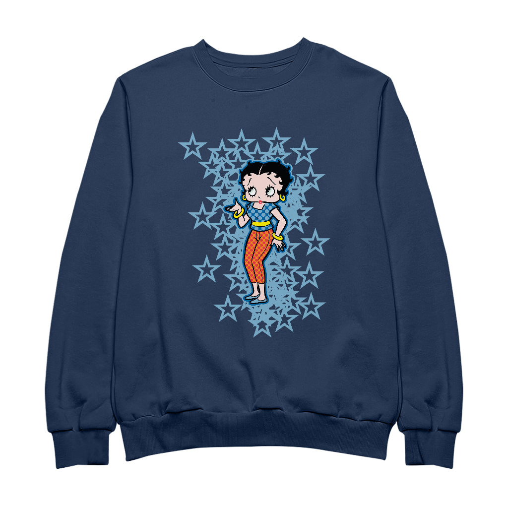 Betty Boop Small Blue Stars Men's Sweatshirt