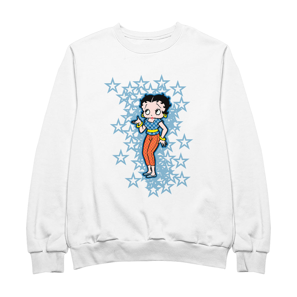 Betty Boop Small Blue Stars Men's Sweatshirt