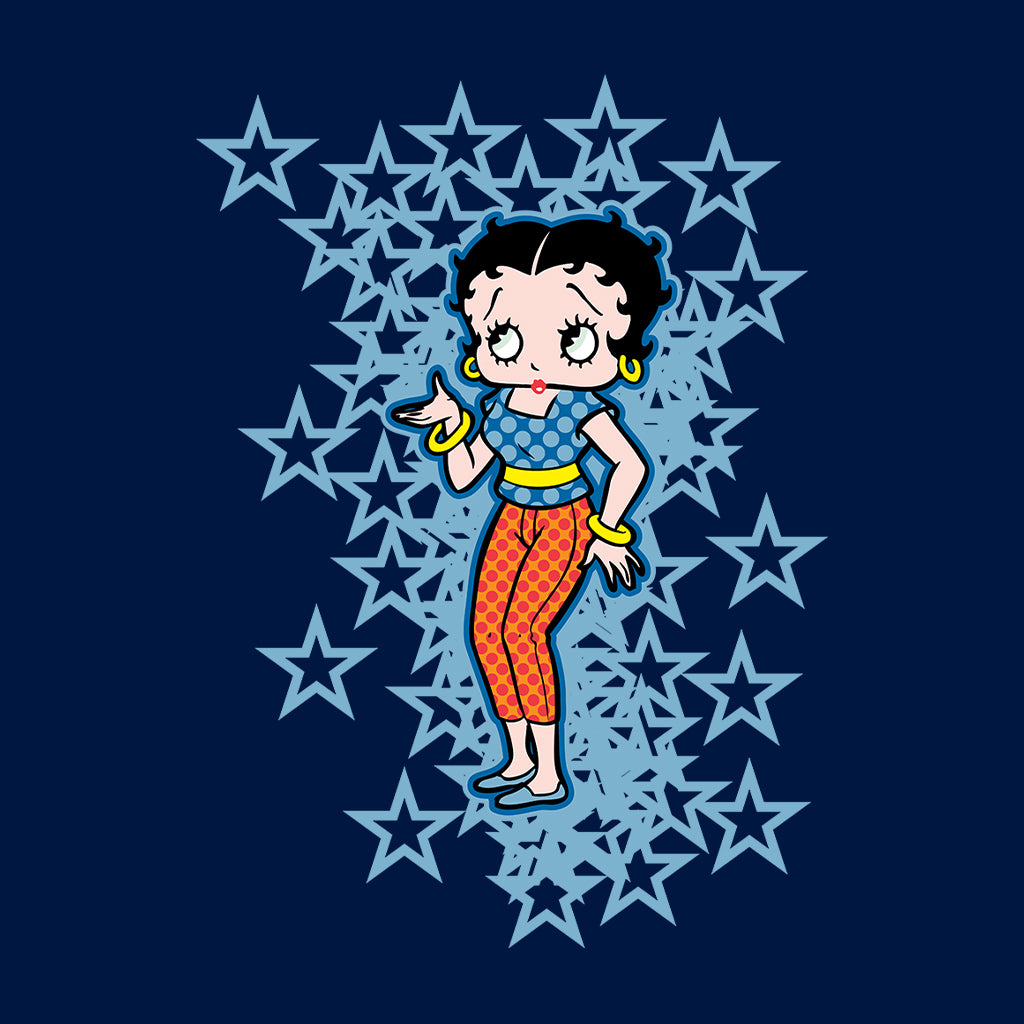 Betty Boop Small Blue Stars Kids Hooded Sweatshirt