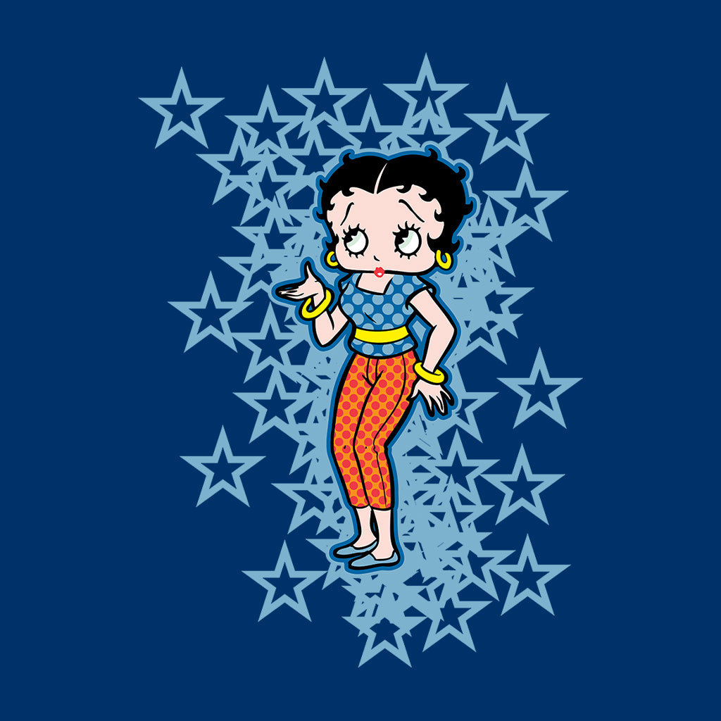 Betty Boop Small Blue Stars Kids Hooded Sweatshirt