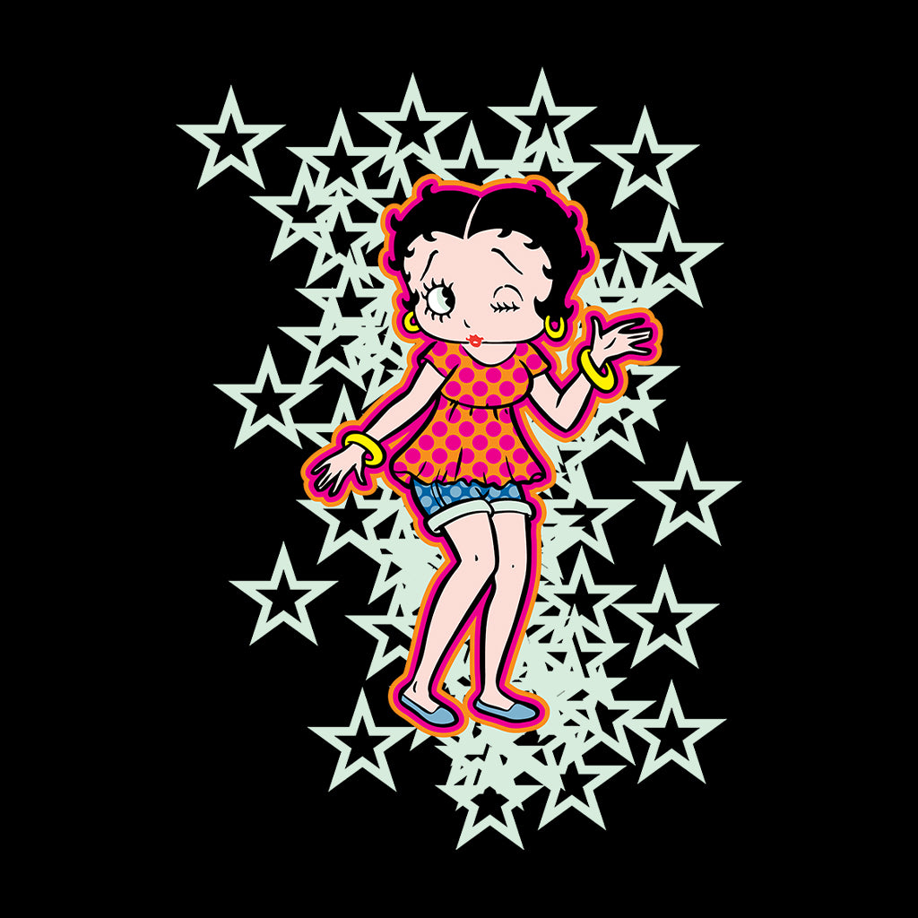 Betty Boop Small Light Green Stars Kids T-Shirt