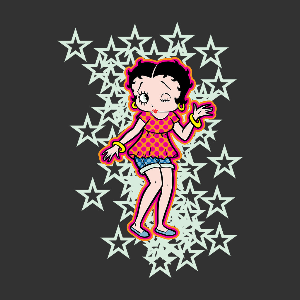 Betty Boop Small Light Green Stars Kids T-Shirt