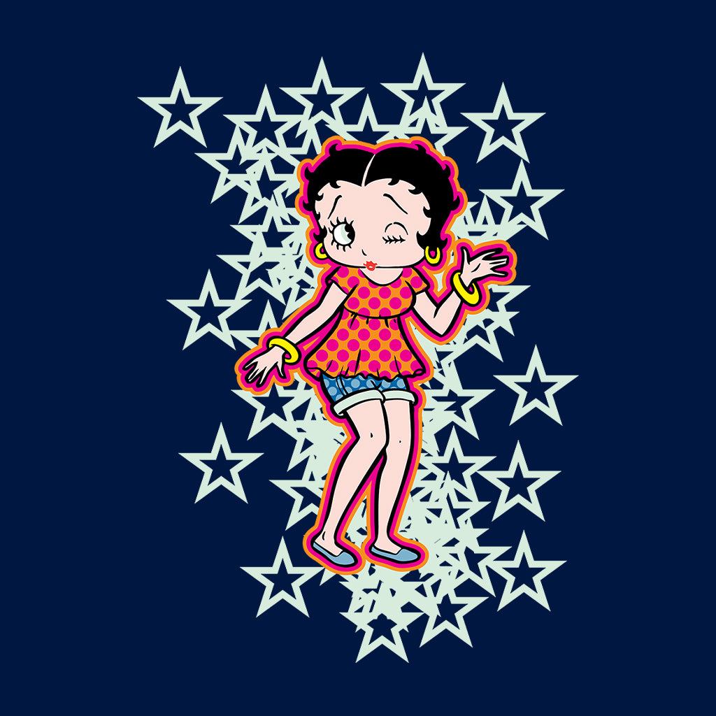 Betty Boop Small Light Green Stars Kids T-Shirt