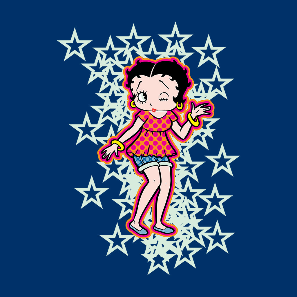 Betty Boop Small Light Green Stars Kids T-Shirt