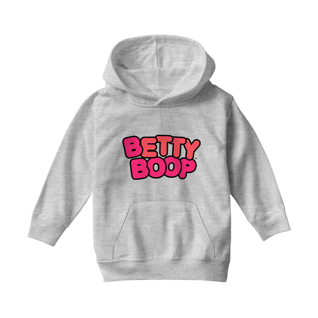 Betty Boop Retro Dotted Name Kids Hooded Sweatshirt