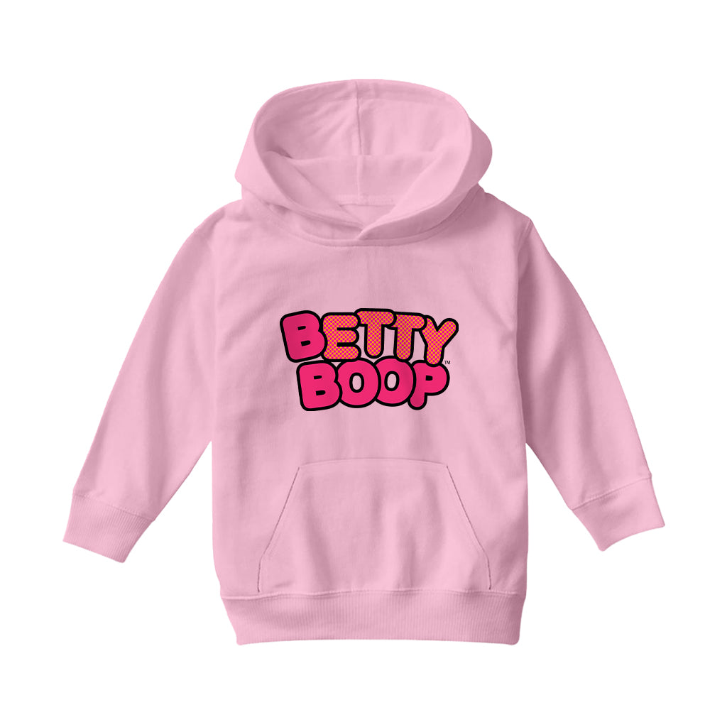 Betty Boop Retro Dotted Name Kids Hooded Sweatshirt