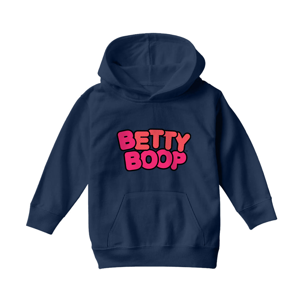 Betty Boop Retro Dotted Name Kids Hooded Sweatshirt