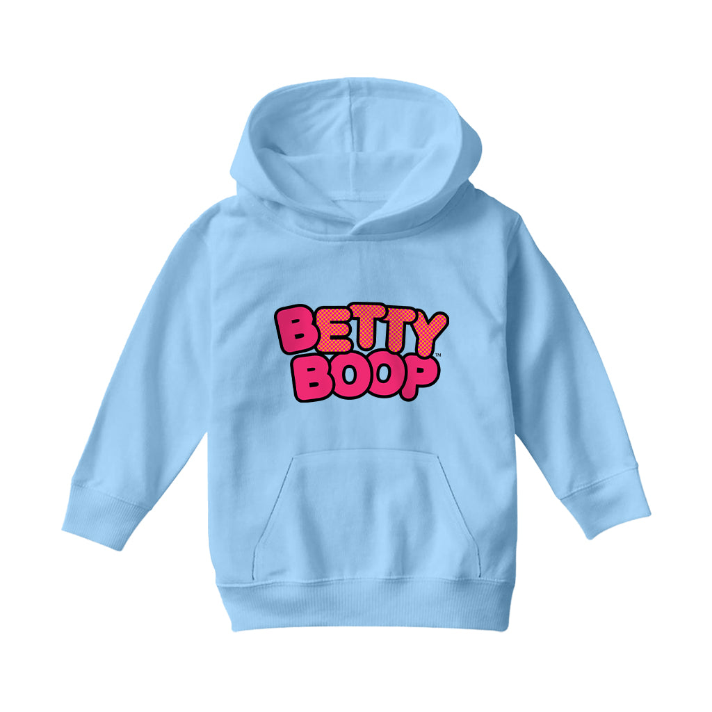 Betty Boop Retro Dotted Name Kids Hooded Sweatshirt