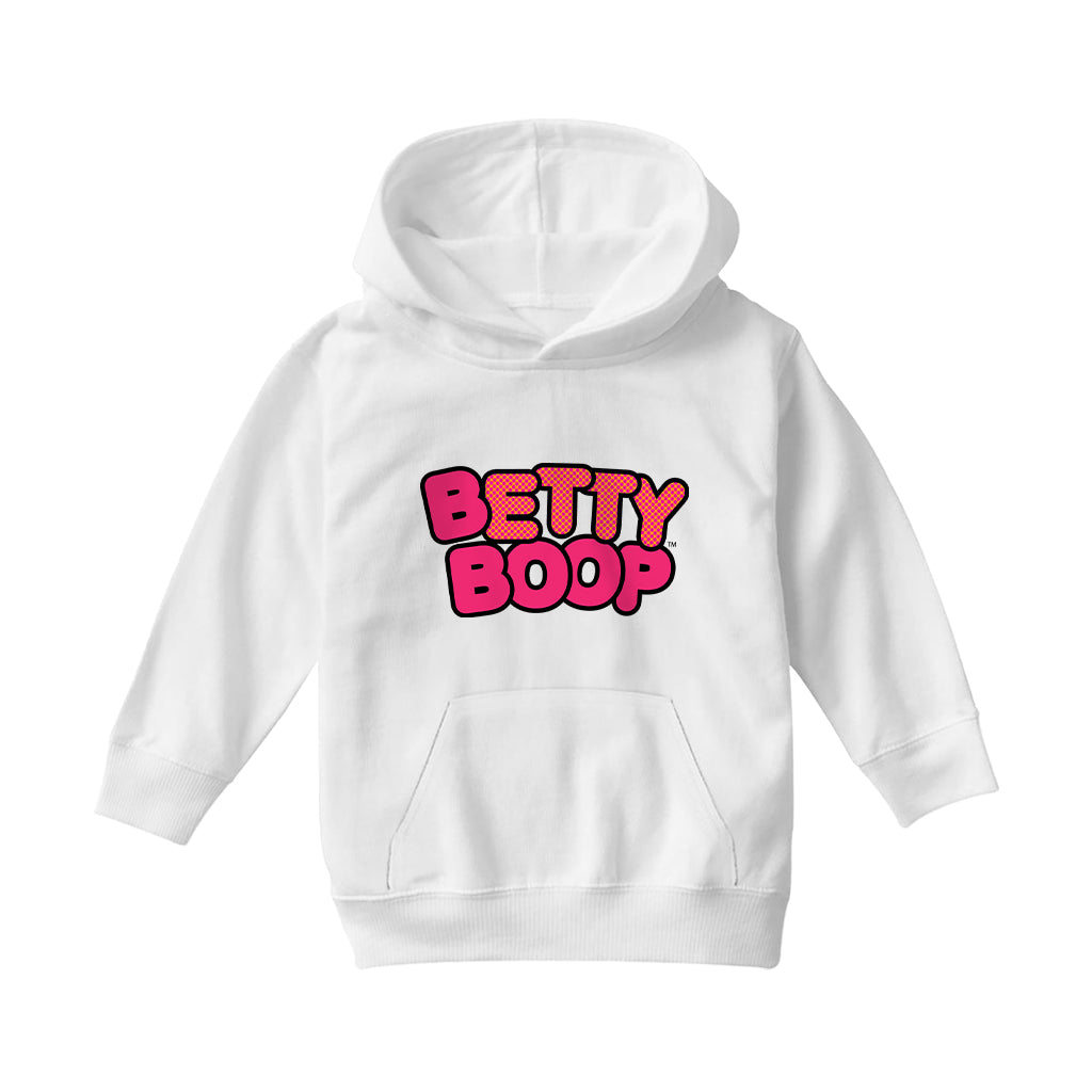 Betty Boop Retro Dotted Name Kids Hooded Sweatshirt