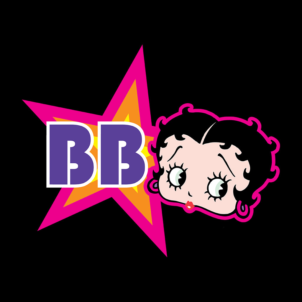 Betty Boop Hot Pink Outside Star Kids Hooded Sweatshirt