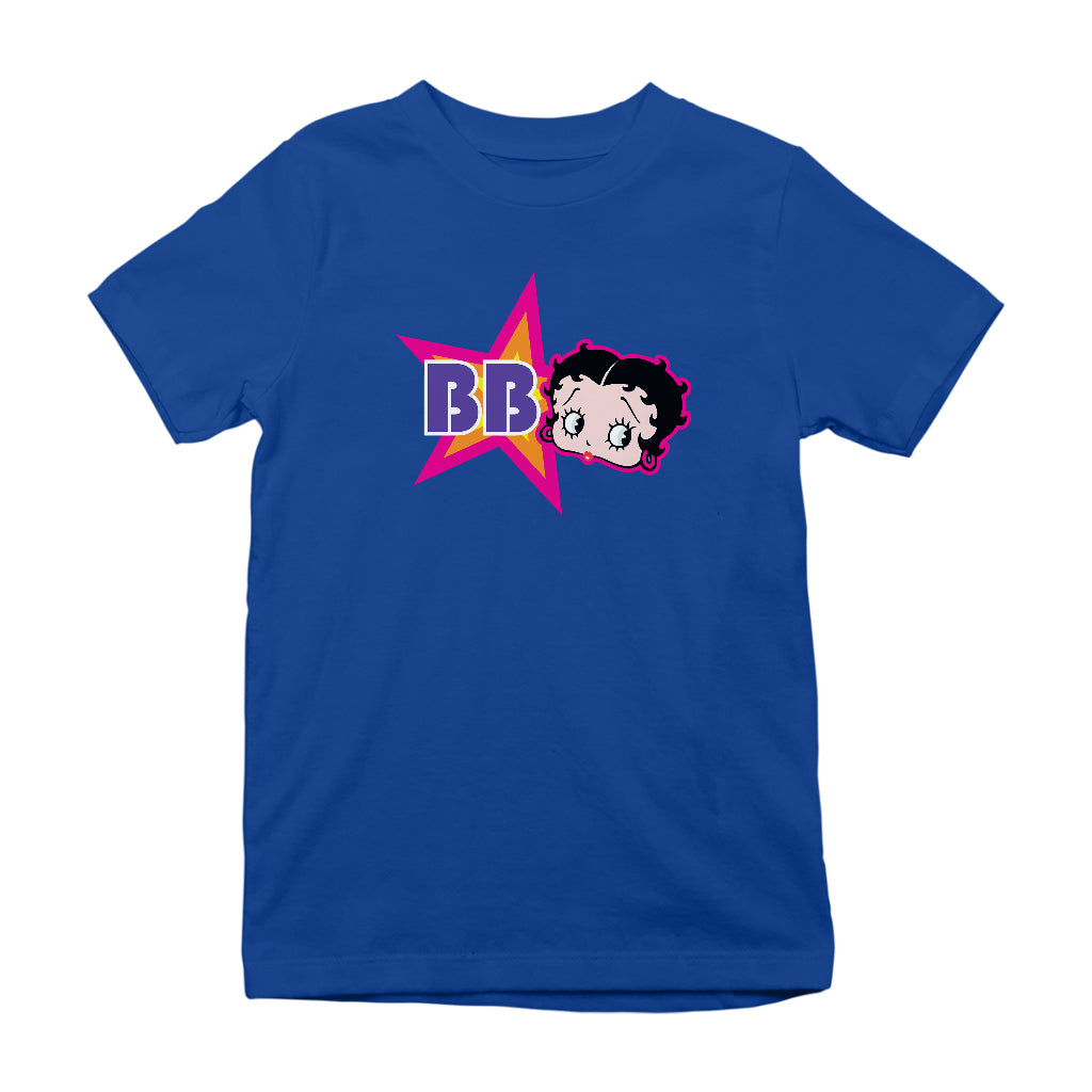 Betty Boop Hot Pink Outside Star Kids T-Shirt