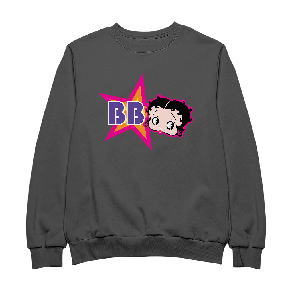 Betty Boop Hot Pink Outside Star Men's Sweatshirt