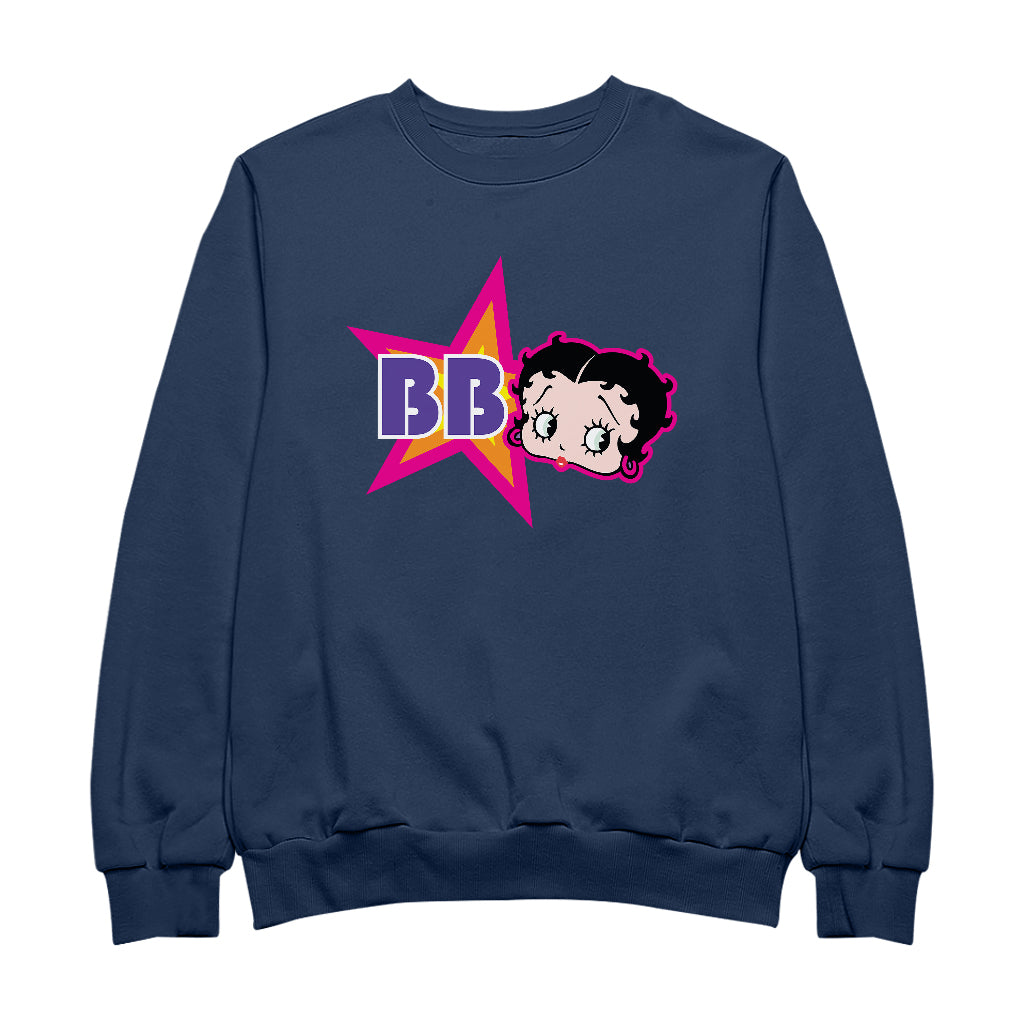 Betty Boop Hot Pink Outside Star Men's Sweatshirt