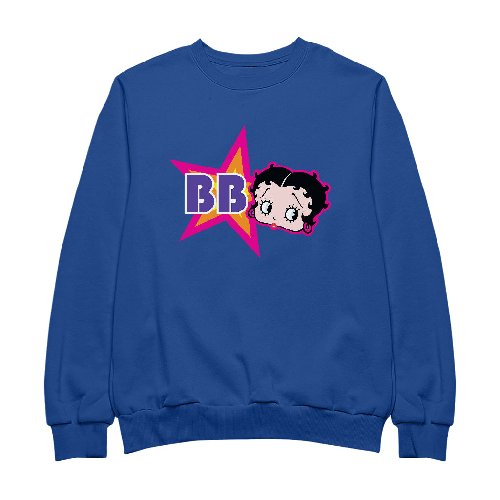Betty Boop Hot Pink Outside Star Men's Sweatshirt