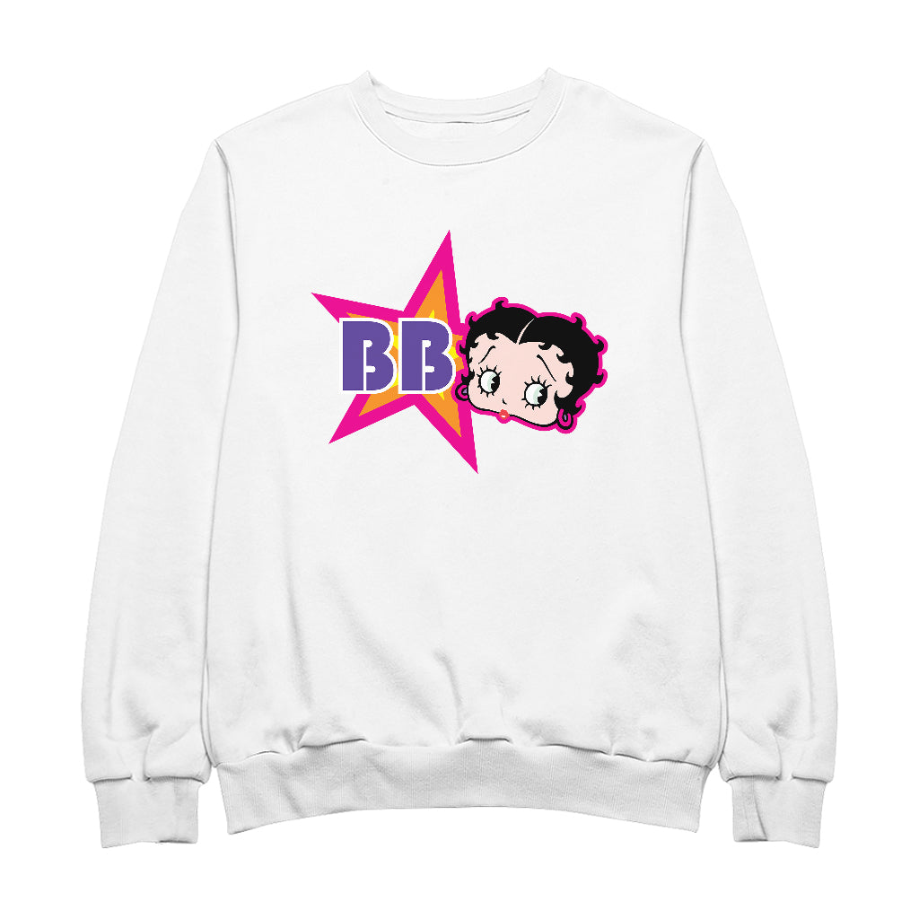 Betty Boop Hot Pink Outside Star Men's Sweatshirt