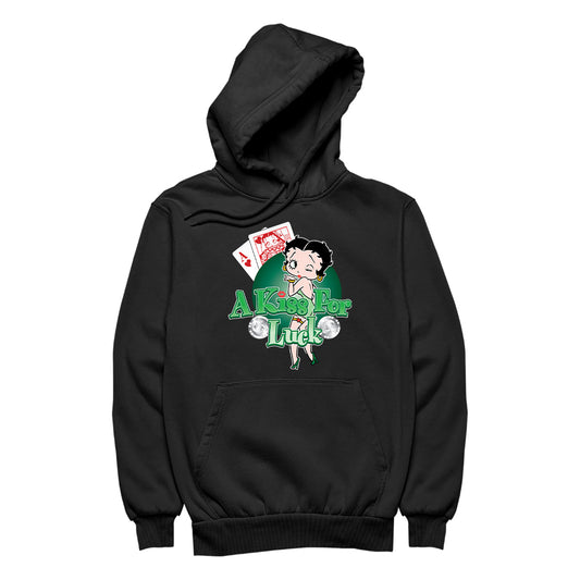 Betty Boop A Kiss For Luck Men's Hooded Sweatshirt