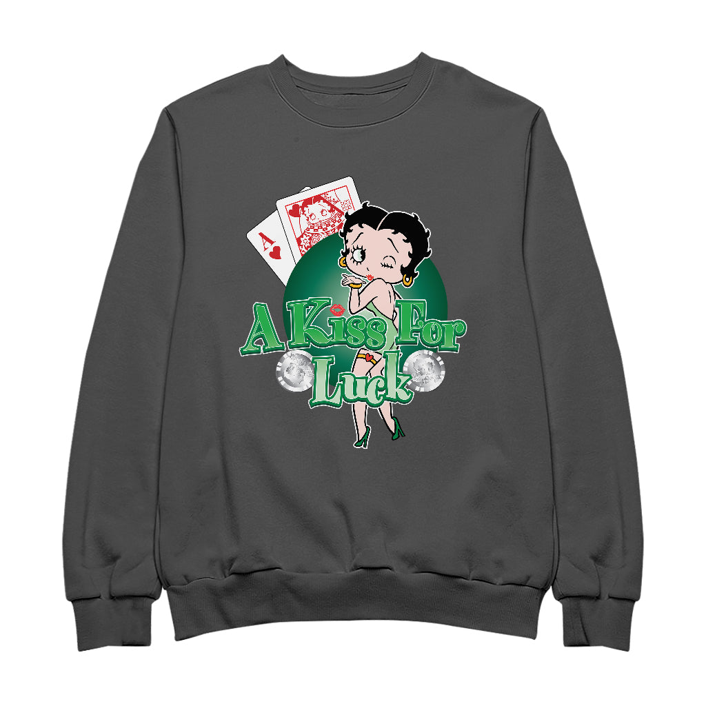 Betty Boop A Kiss For Luck Men's Sweatshirt