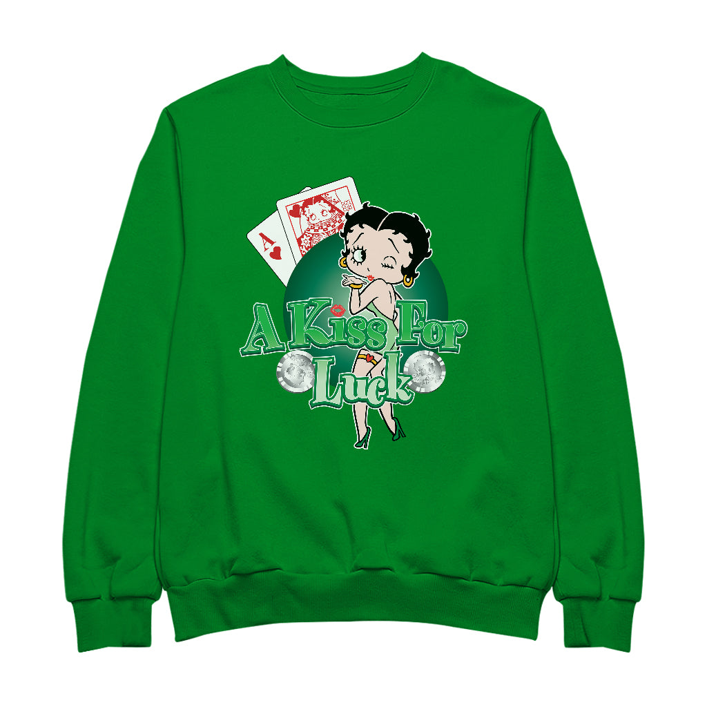 Betty Boop A Kiss For Luck Men's Sweatshirt