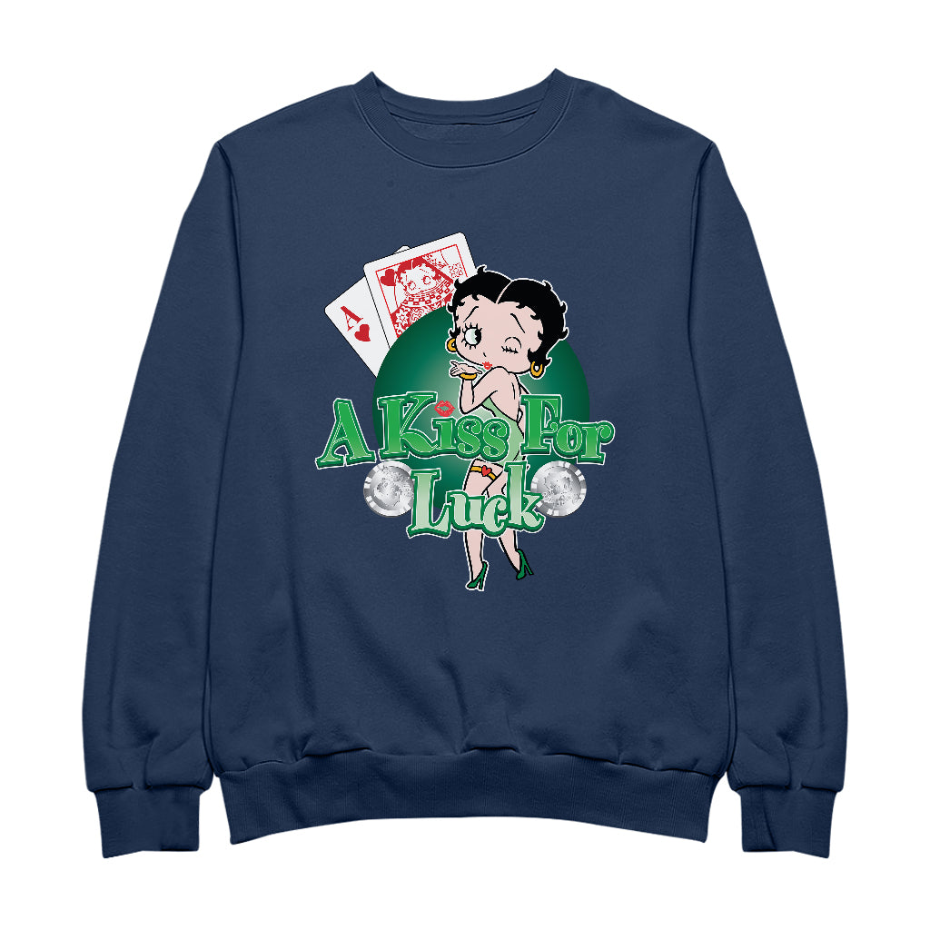Betty Boop A Kiss For Luck Men's Sweatshirt
