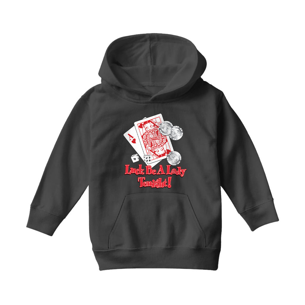 Betty Boop Luck Be A Lady Tonight Kids Hooded Sweatshirt