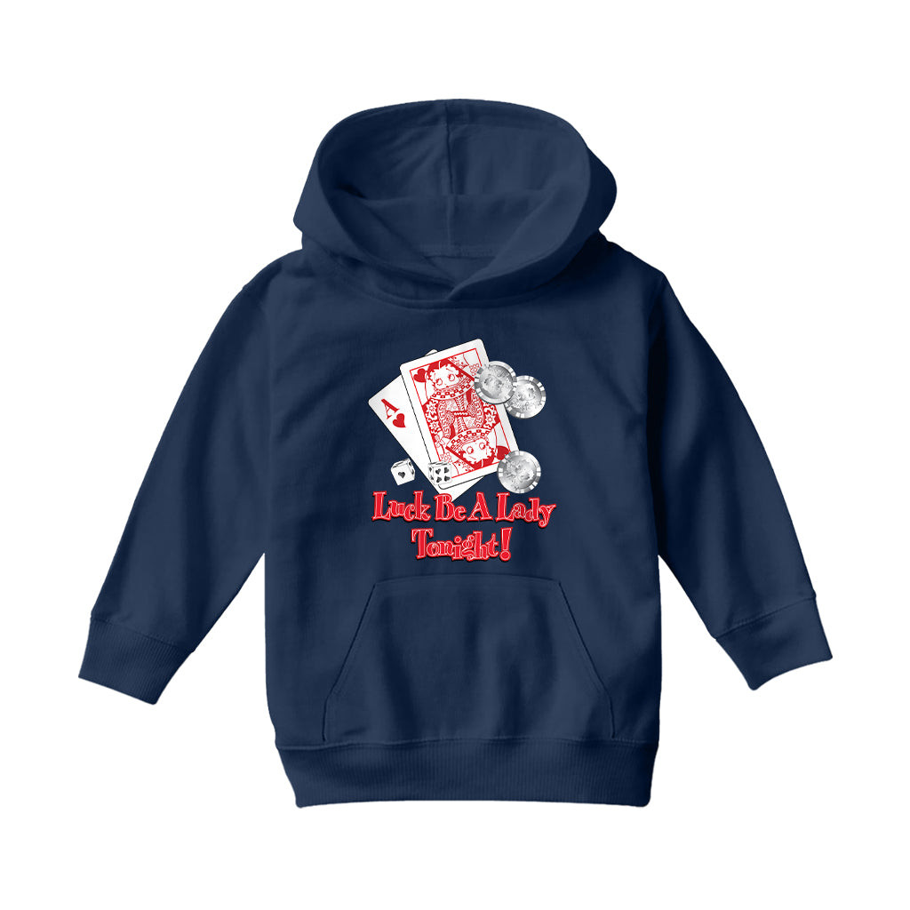 Betty Boop Luck Be A Lady Tonight Kids Hooded Sweatshirt