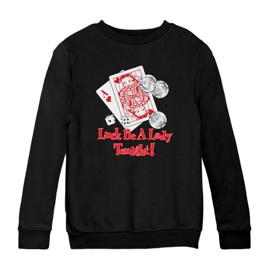 Betty Boop Luck Be A Lady Tonight Kids Sweatshirt