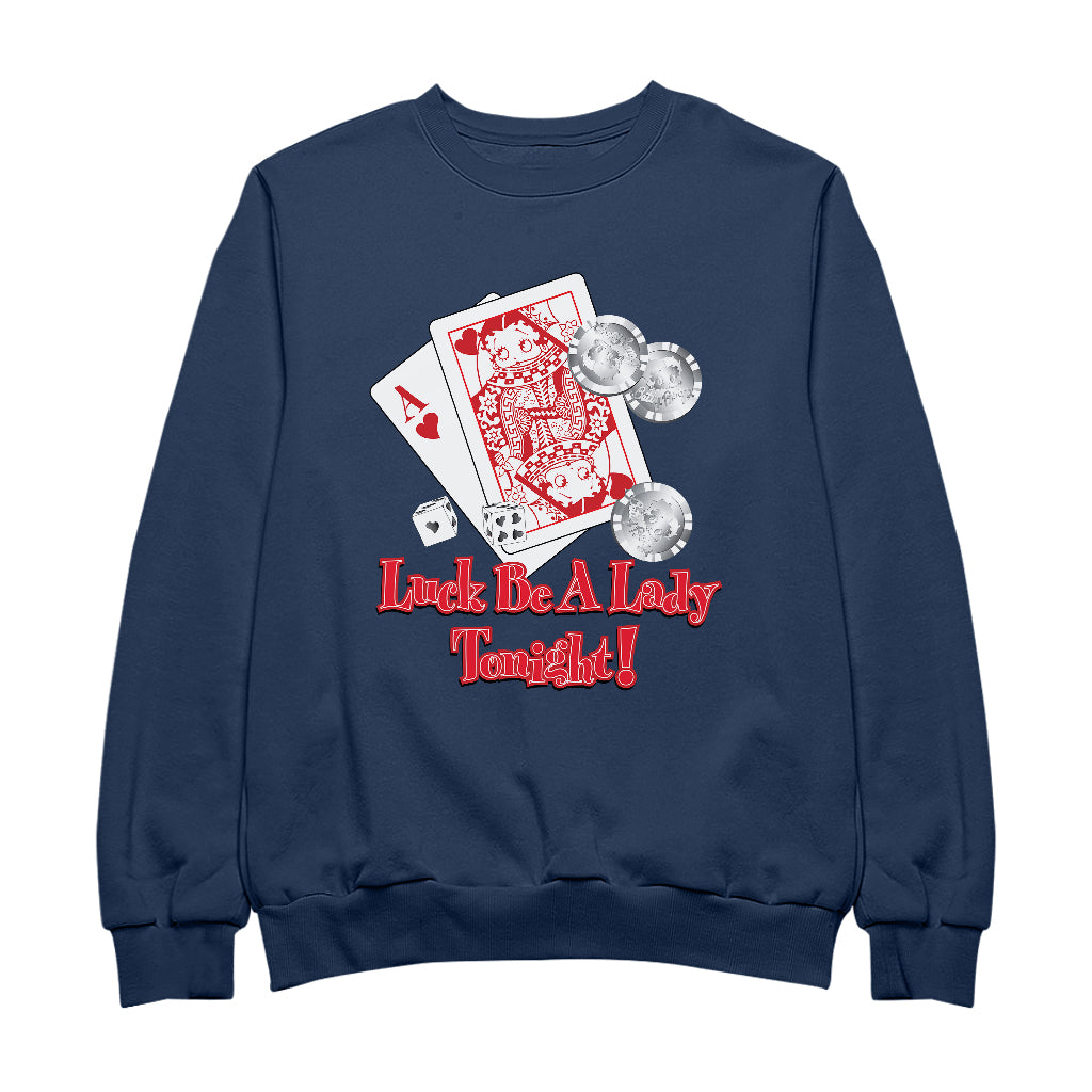 Betty Boop Luck Be A Lady Tonight Men's Sweatshirt