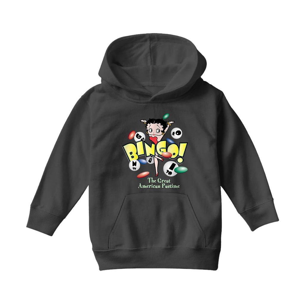 Betty Boop Bingo The Great American Pastime Kids Hooded Sweatshirt