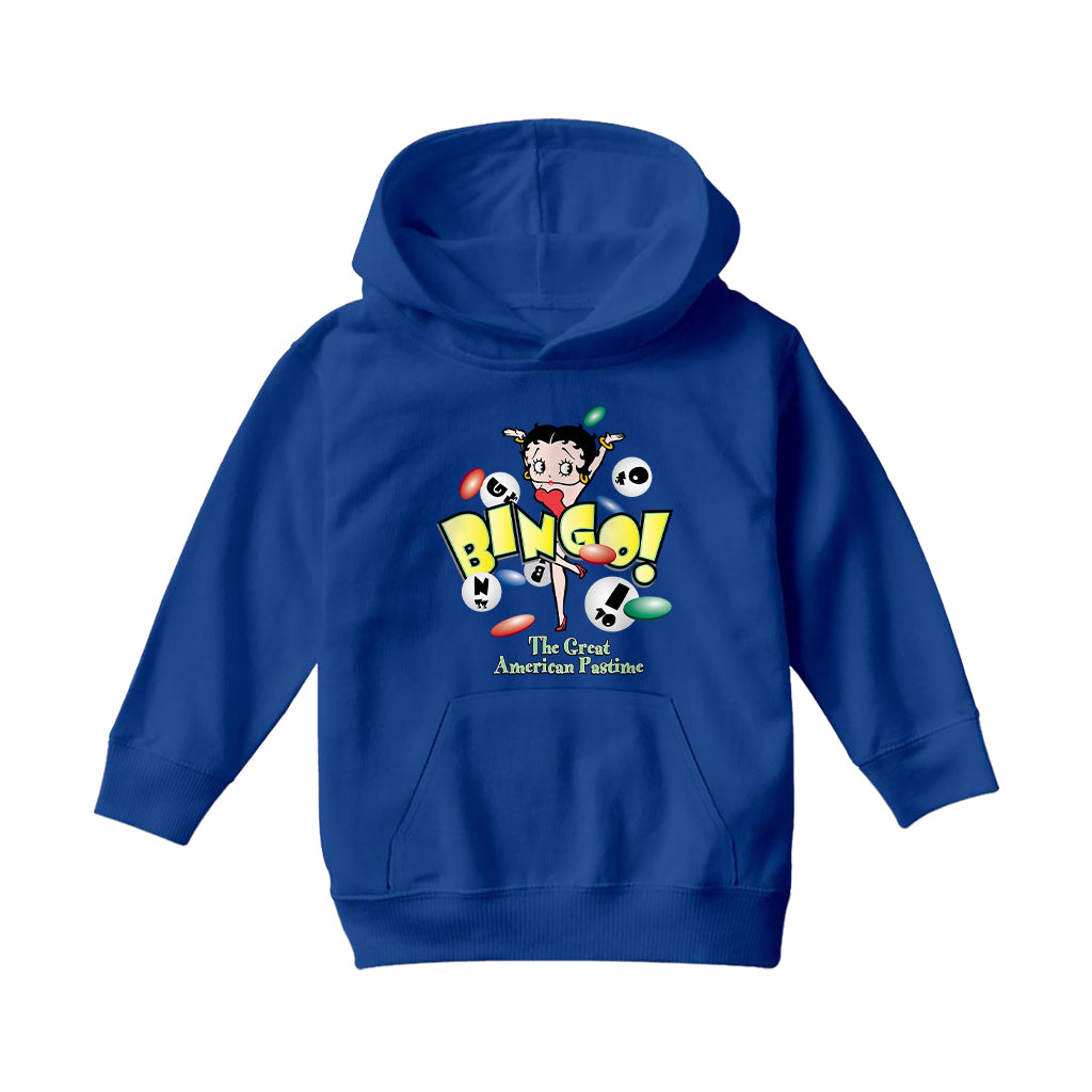 Betty Boop Bingo The Great American Pastime Kids Hooded Sweatshirt