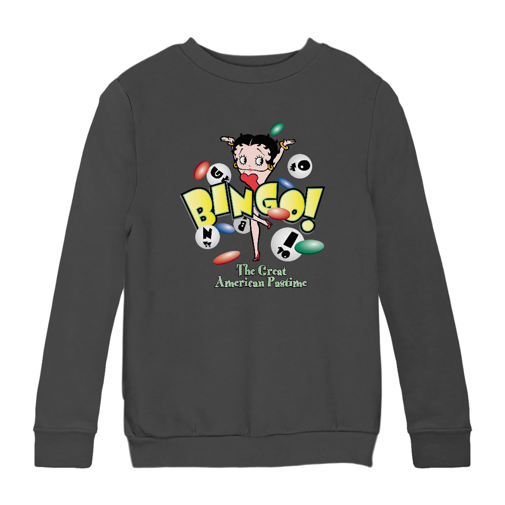Betty Boop Bingo The Great American Pastime Kids Sweatshirt