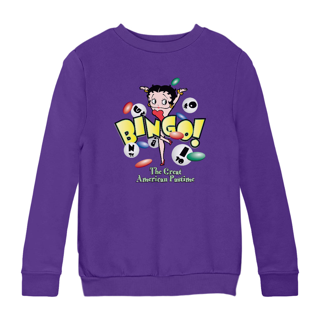 Betty Boop Bingo The Great American Pastime Kids Sweatshirt
