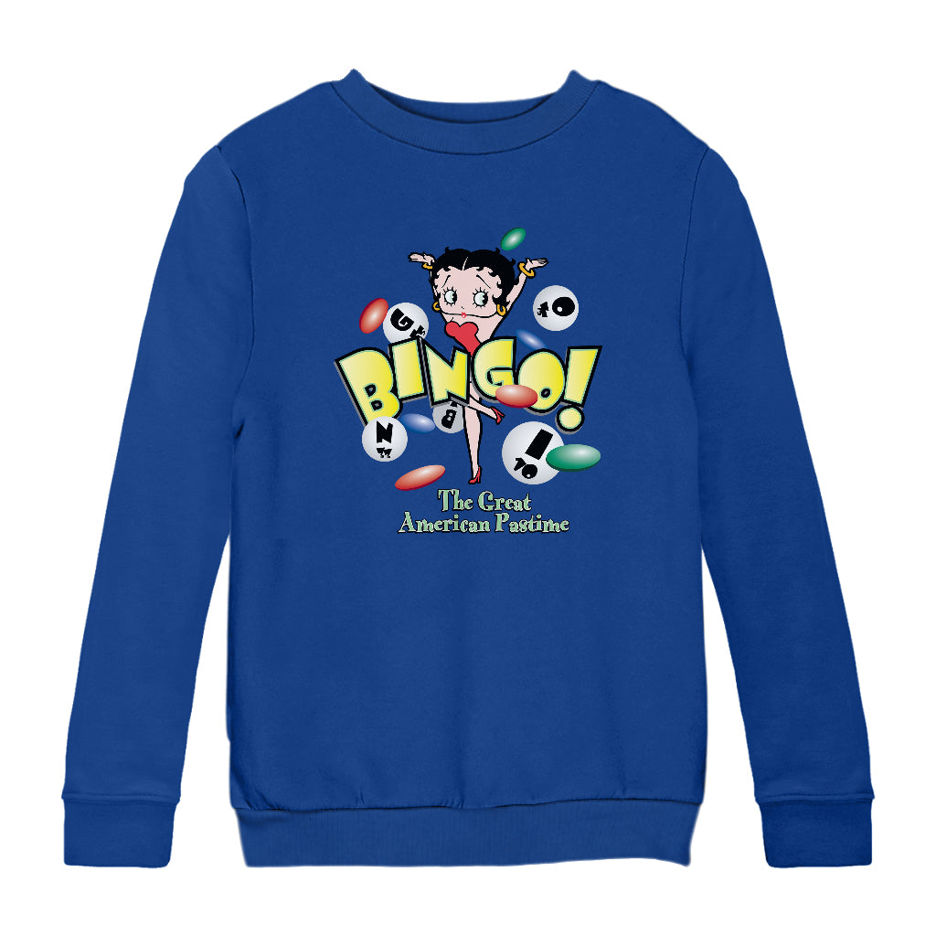 Betty Boop Bingo The Great American Pastime Kids Sweatshirt