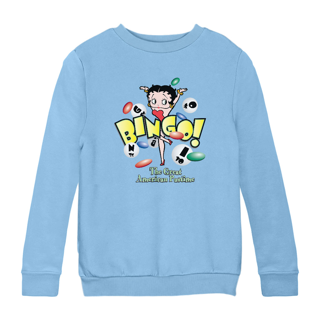 Betty Boop Bingo The Great American Pastime Kids Sweatshirt