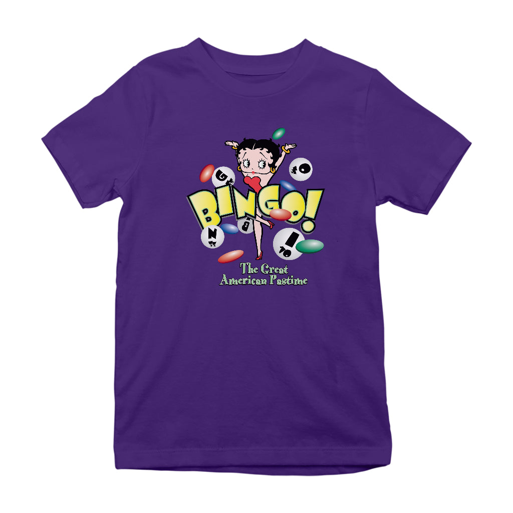 Betty Boop Bingo The Great American Pastime Kids T-Shirt