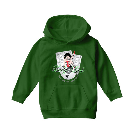 Betty Boop More Luck Than I'll Ever Need Kids Hooded Sweatshirt