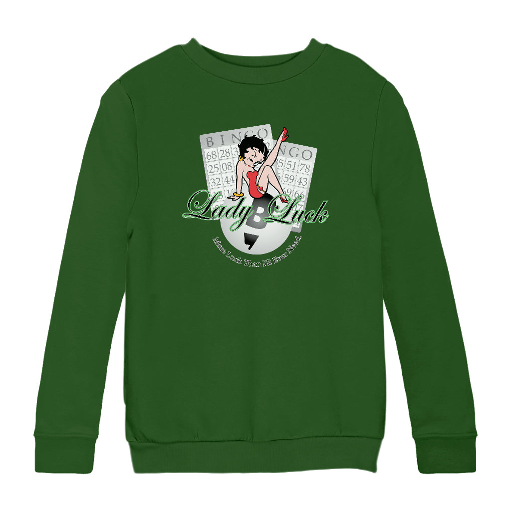 Betty Boop More Luck Than I'll Ever Need Kids Sweatshirt