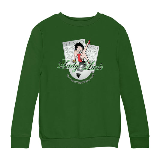 Betty Boop More Luck Than I'll Ever Need Kids Sweatshirt