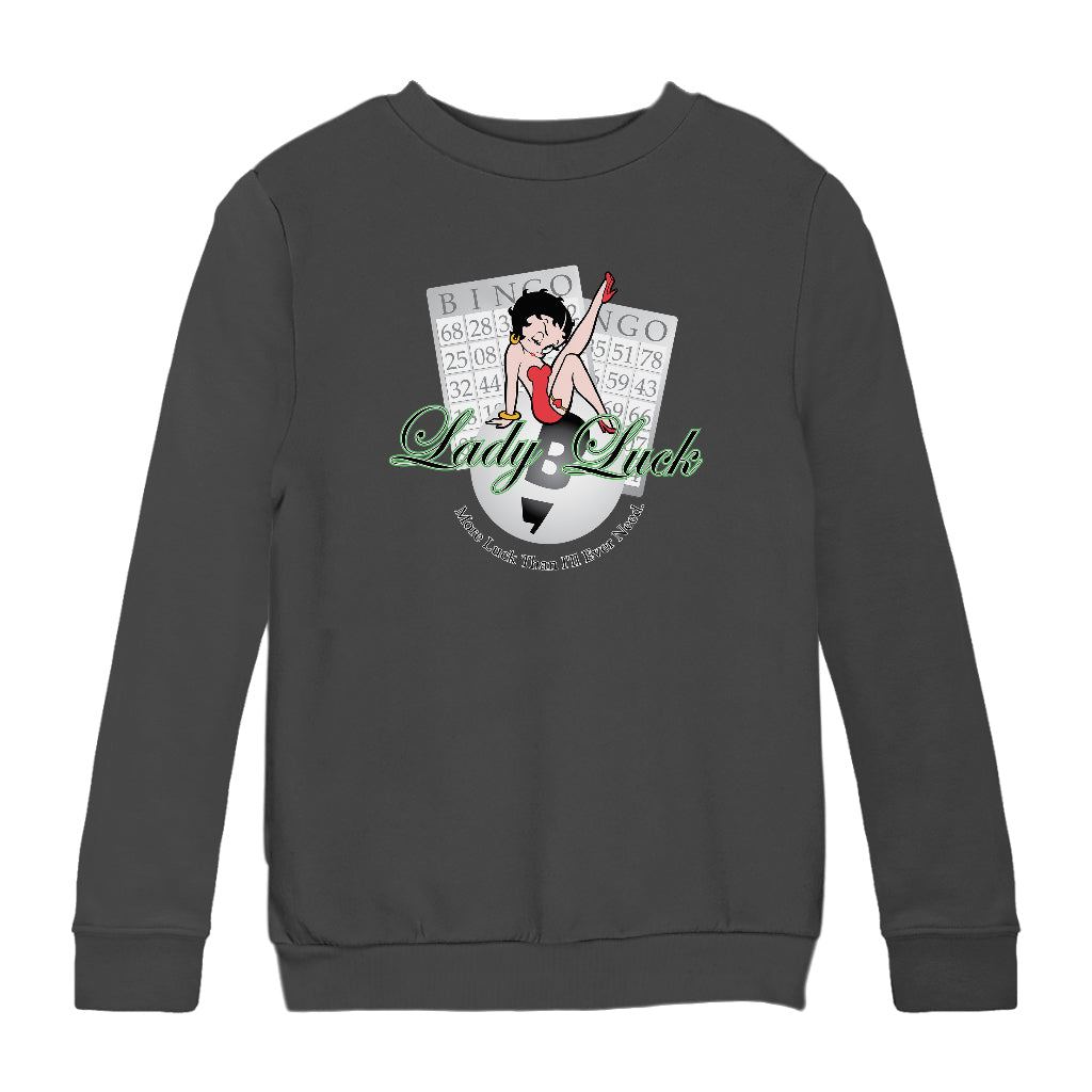 Betty Boop More Luck Than I'll Ever Need Kids Sweatshirt