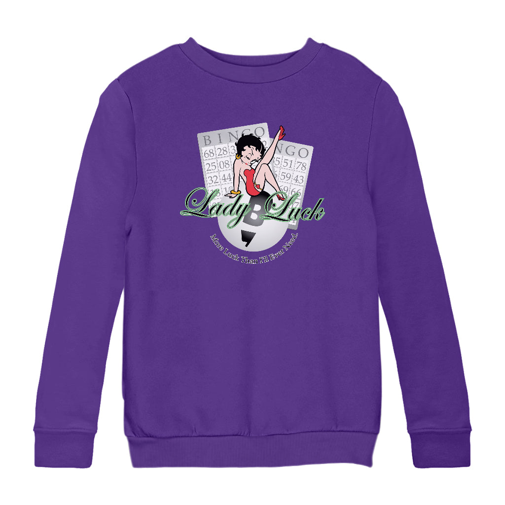 Betty Boop More Luck Than I'll Ever Need Kids Sweatshirt