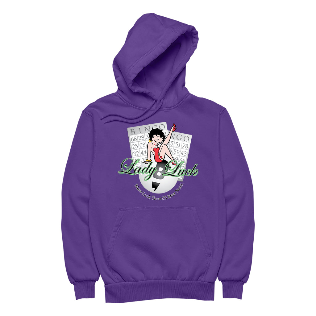 Betty Boop More Luck Than I'll Ever Need Men's Hooded Sweatshirt