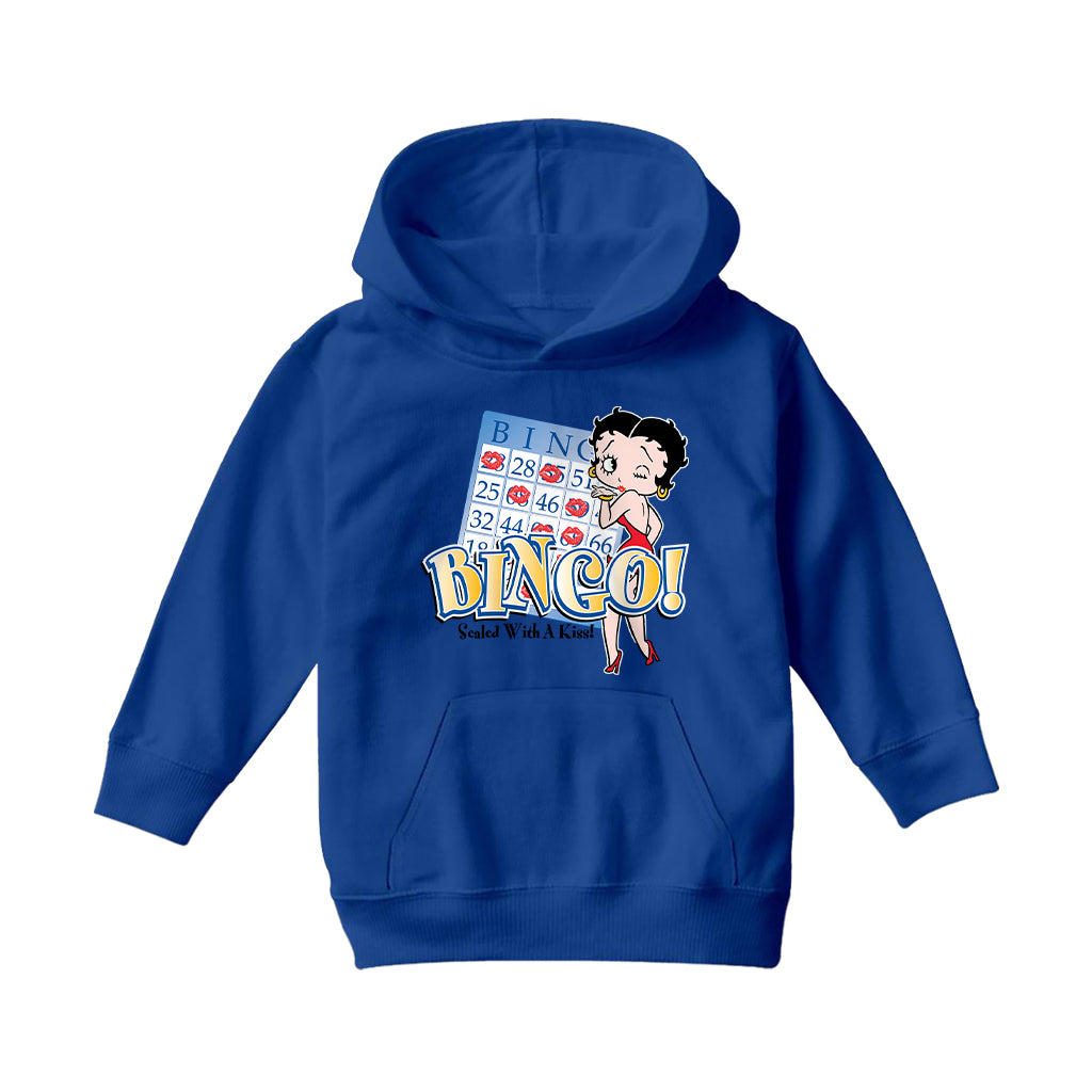 Betty Boop Bingo Sealed With A Kiss! Kids Hooded Sweatshirt