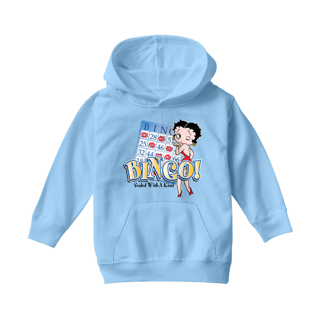 Betty Boop Bingo Sealed With A Kiss! Kids Hooded Sweatshirt