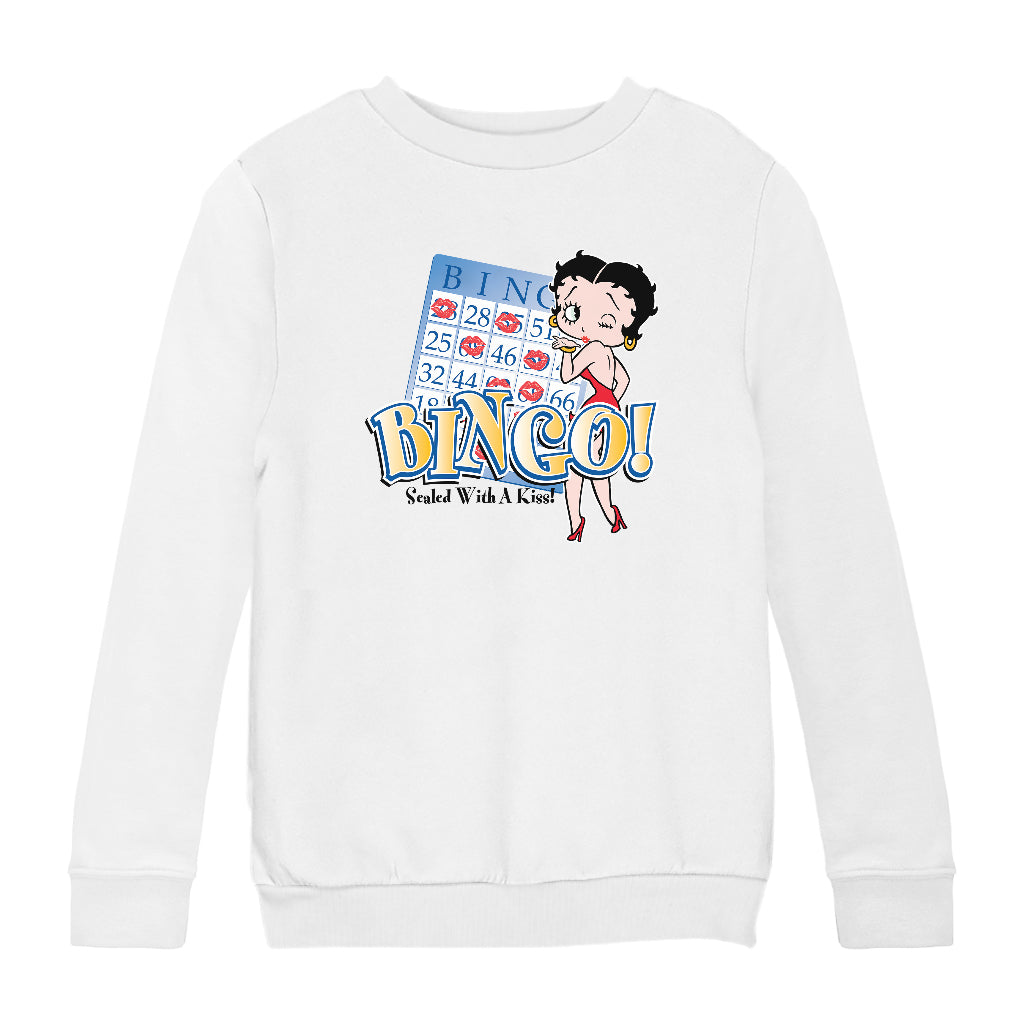 Betty Boop Bingo Sealed With A Kiss! Kids Sweatshirt