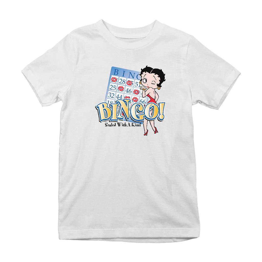 Betty Boop Bingo Sealed With A Kiss! Kids T-Shirt