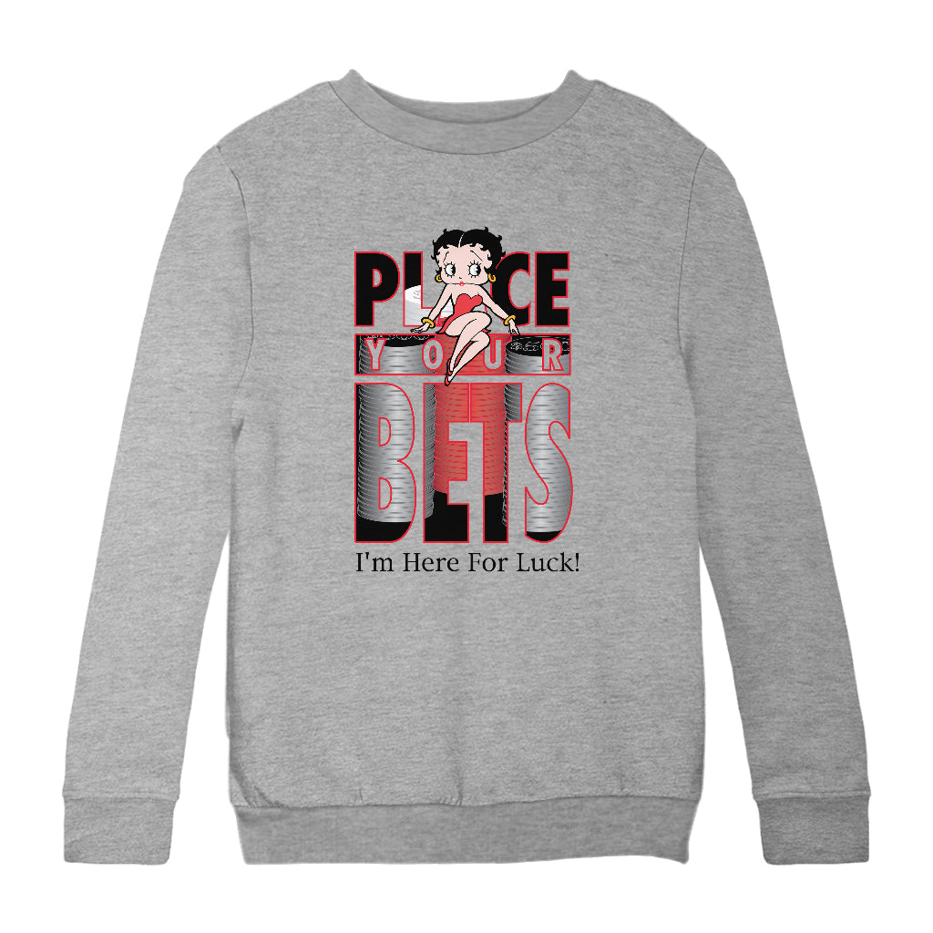 Betty Boop Place Your Bets Kids Sweatshirt