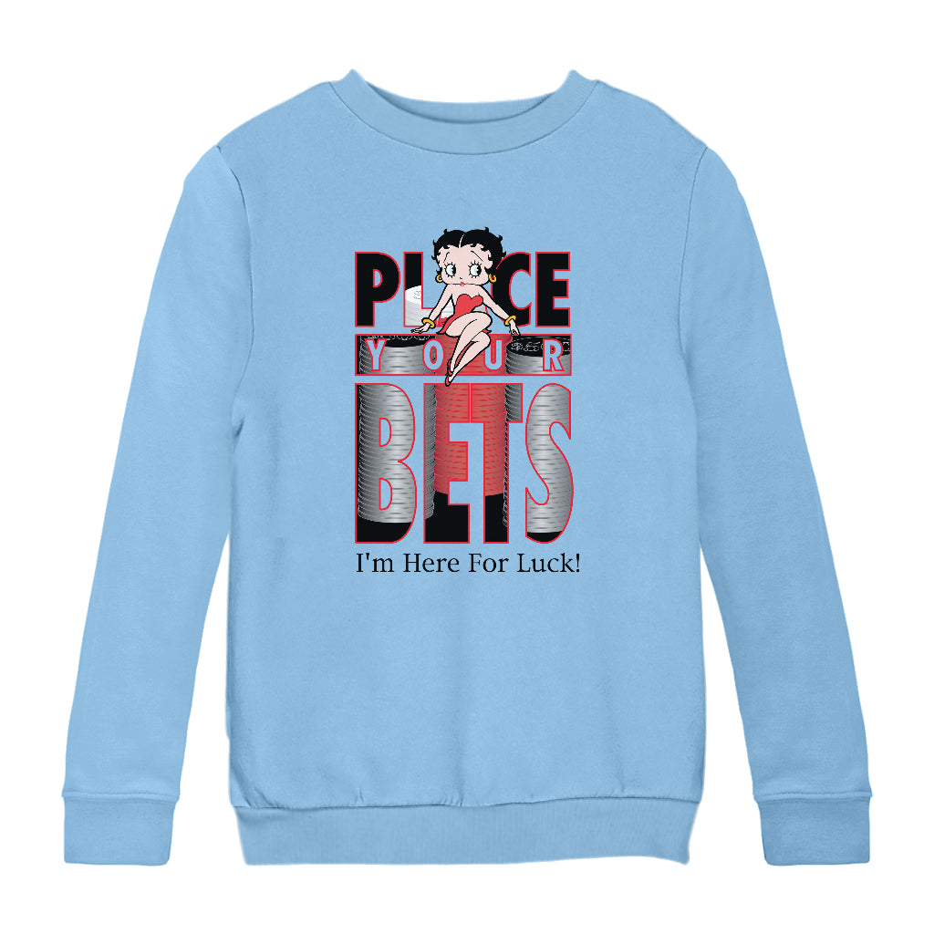 Betty Boop Place Your Bets Kids Sweatshirt